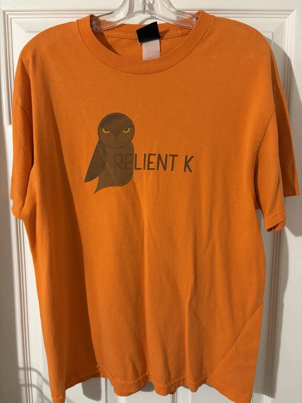 Vtg/Y2K Relient K Owl Shirt Sz M Orange Christian Band Music
